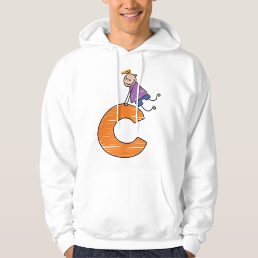 Orange Letter C Hoodie (Vorderseite)