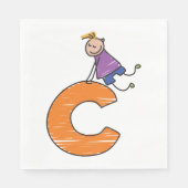 Orange Letter C Serviette (Vorderseite)