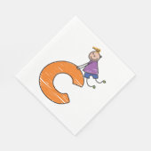 Orange Letter C Serviette (Ecke)