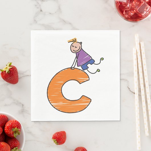 Orange Letter C Serviette
