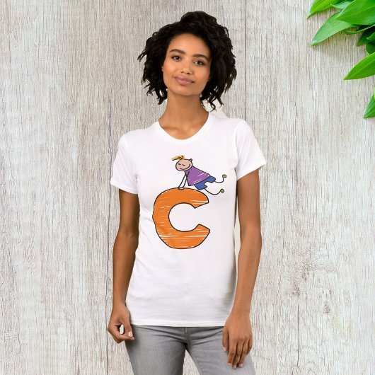 Orange Letter C T-Shirt
