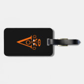 Orange Letter Face Gepäckanhänger mit Ledergurt (Rückseite horizontal)