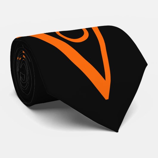 Orange Letter Face Krawatte (Gerollt)