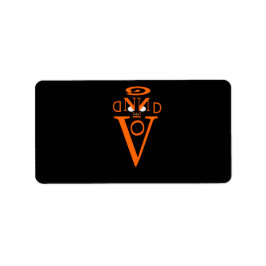 Orange Letter Face Labels Adressaufkleber