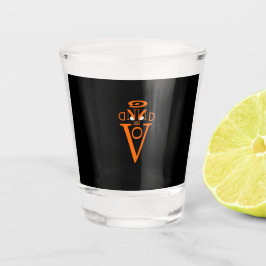 Orange Letter Face Shot Glass Schnapsglas