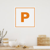 Orange Letter P Poster (Küche)