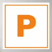 Orange Letter P Poster (Vorne)