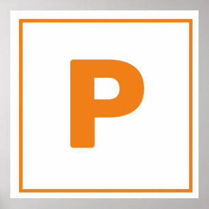 Orange Letter P Poster