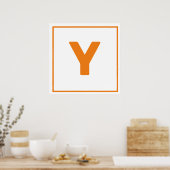 Orange Letter Y Poster (Küche)