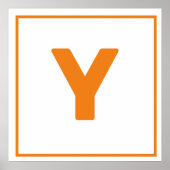 Orange Letter Y Poster (Vorne)