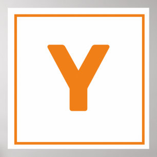 Orange Letter Y Poster