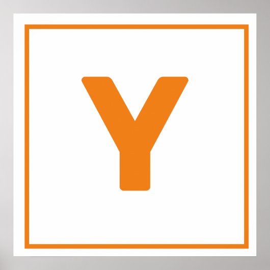 Orange Letter Y Poster (Vorne)