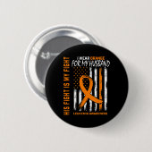 Orange Leukämie Krebs Bewusstsein Frühgeborene Ame Button (Vorne & Hinten)