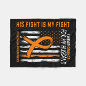 Orange Leukämie Krebs Bewusstsein Frühgeborene Ame Fleecedecke (Vorderseite (Horizontal))