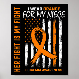 Orange Leukämie Krebsbewusstsein Nichte Amerikanis Poster