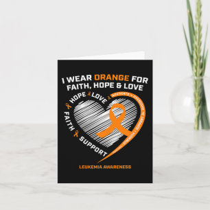 Orange Leukemia Awareness Faith Hope Liebe Christi Karte
