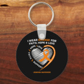 Orange Leukemia Awareness Faith Hope Liebe Christi Schlüsselanhänger (Vorderseite)