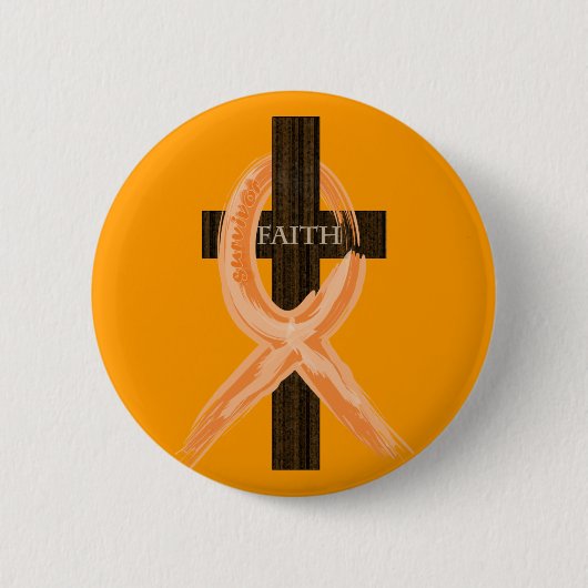 Orange Leukemia Survivor's Cross of Faith Button (Vorderseite)