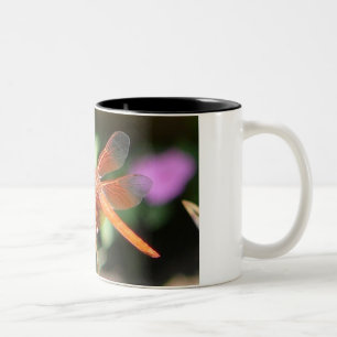 Orange Libellen-Tasse Zweifarbige Tasse