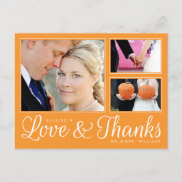 Orange Liebe dank Wedding 3 Foto Moderne Postkarte