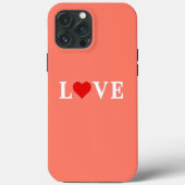 Orange LIEBE Heart Case-Mate iPhone Hülle (Rückseite)