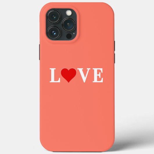 Orange LIEBE Heart Case-Mate iPhone Hülle (Rückseite)