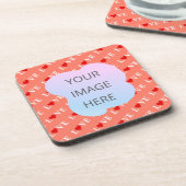 Orange LIEBE Heart Getränkeuntersetzer (Linke Seite)