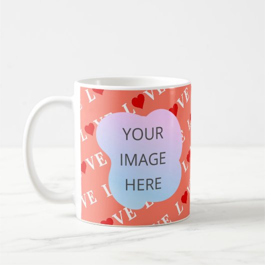 Orange LIEBE Heart Kaffeetasse (Links)