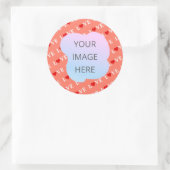 Orange LIEBE Heart Runder Aufkleber (Tasche)