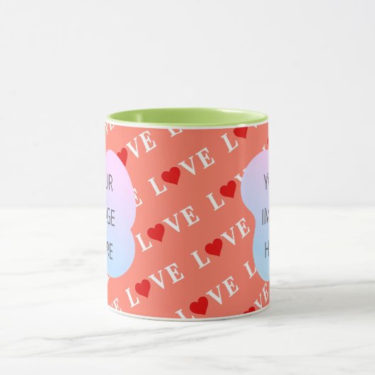 Orange LIEBE Heart Tasse (Zentrum)