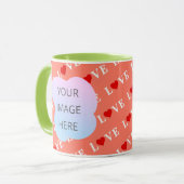 Orange LIEBE Heart Tasse (Vorderseite Links)