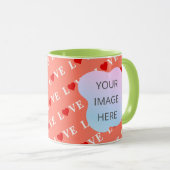 Orange LIEBE Heart Tasse (VorderseiteRechts)