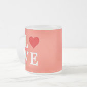 Orange LIEBE Modernes Design Mattglastasse (Vorderseite Links)