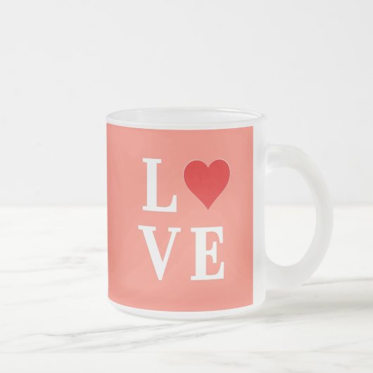 Orange LIEBE Modernes Design Mattglastasse (Rechts)