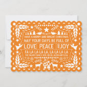 Orange Liebe Peace Joy Papel picado Weihnachten (Vorderseite)