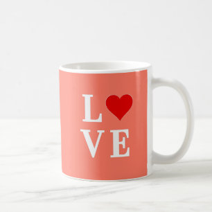 Orange LIEBE und Herz Elegante Romantik Kaffeetasse