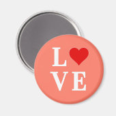 Orange LIEBE und Herz Elegante Romantik Magnet (Vorderseite/Rückseite)