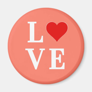 Orange LIEBE und Herz Elegante Romantik Magnet