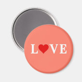 Orange LIEBE und Herz Moderne Moderne Moderne Magnet (Vorderseite/Rückseite)