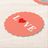 Orange LIEBE und Herz Moderne Moderne Moderne Untersetzer (angewinkelt)