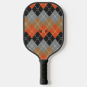 Orange Light Gray Tan Off Black Raute Pickleball Schläger (Vorderseite)
