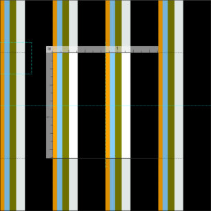 Orange, Light Sky Blue, Green, Minze Cream & Black Stoff