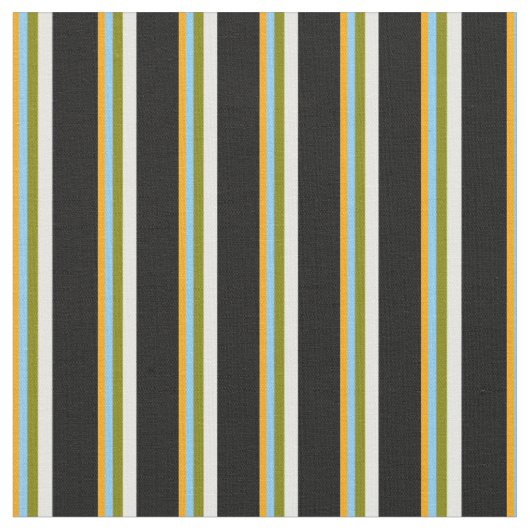 Orange, Light Sky Blue, Green, Minze Cream & Black Stoff (Nahaufnahme)