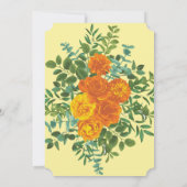 Orange & Light Yellow Peony & Rose Blumenhochzeit Einladung (Rückseite)