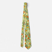 Orange & Light Yellow Peony & Rose Blumenhochzeit Krawatte (Rückseite)