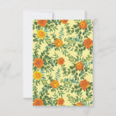 Orange Light Yellow Peony Rose Wedding Rett Date Einladung (Rückseite)