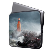 ORANGE LIGHTHOS AUF ROCK LAPTOPSCHUTZHÜLLE (Vorderseite Links)
