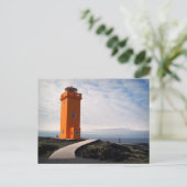 Orange Lighthouse, Island Postkarte (Stehend Vorderseite)