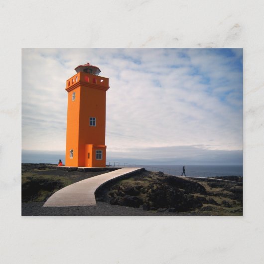 Orange Lighthouse, Island Postkarte (Vorderseite)