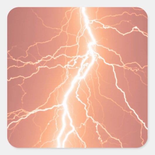 Orange Lightning Strike - Aufkleber (Vorderseite)